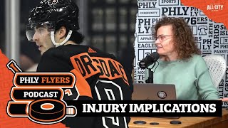 Will Jamie Drysdales injury impact the Flyers Trade Deadline plans  PHLY Sports [upl. by Rolo]