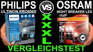 💡 PHILIPS Ultinon PRO6000 vs OSRAM Night Breaker LED Testbericht Vergleichstest Helligkeit Messung [upl. by Titus]