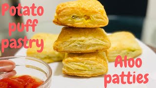 Aloo patties recipe  baked potato puff pastry  quickest recipe [upl. by Alleroif]