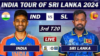 INDIA vs SRI LANKA 3rd T20 MATCH LIVE COMMENTARY  IND vs SL LIVE [upl. by Asirram]