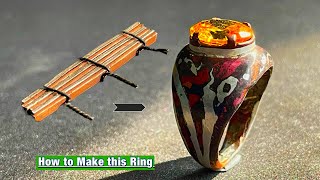 How to Make Mokume Gane Ring at Home [upl. by Oalsecnew929]