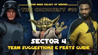 Hard Sector 4 Feats Guide  The Conquest 10 SWGOH [upl. by Broeker]