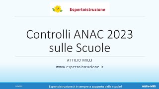 Controlli ANAC 2023 sulle scuole [upl. by Arutek726]