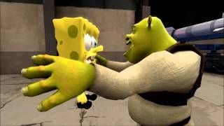 SFM Spongebob meets shrek  First animation k [upl. by Cyd]