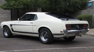 1969 Boss 302 and 1970 Boss 302 Ford Mustangs restored both in Wimbledon white at Russo and Steele [upl. by Elo]