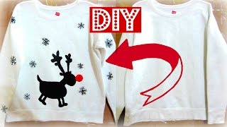 How to Make a Christmas Sweatshirt  DIY Christmas Gift [upl. by Lledyr]