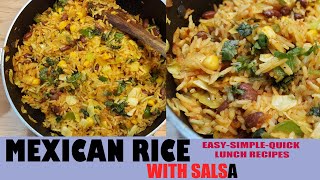 Mexican rice I Spanish rice I salsa recipe I Easy Mexican rice I Quick lunch recipe I easy salsa [upl. by Smitt]