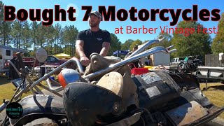 Barber Vintage Motorcycle Festival We Bought 7 Bikes under 400  Camp Life [upl. by Marney523]