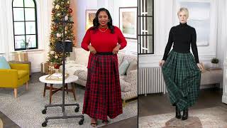 Joan Rivers Holiday Plaid Taffeta Ball Skirt on QVC [upl. by Neelie38]