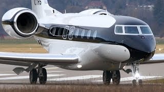 Best Looking Gulfstream G650 Landing amp Take Off at Bern Airport [upl. by Lexy]