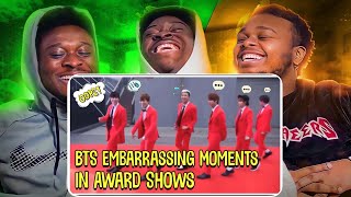 BTS Embarrassing Moments In Award Shows Reaction [upl. by Eduj]