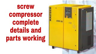 screw compressor working and parts detail in factory installed compressor [upl. by Ot]