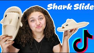 TikTok Cloud Shark Slides Slippers WITH SIZING AND GIVEAEWAY LINKED [upl. by Aisinut152]