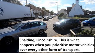 Spalding Gridlocked  Filtering ThroughTraffic  This Is What Happens In A Vehicle Dominated Culture [upl. by Harbed]