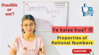 Commutative Property  Rational Numbers  Class 8 Chapter 1 maths number viral [upl. by Nylikcaj]