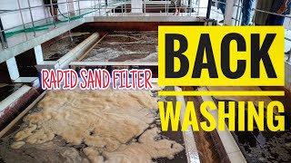 Backwashing Rapid Sand Filter  Water treatment [upl. by Lobel]