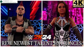 WWE 2K24 REW Newest Talent Entrances coreydavis4106 jtdiltz5009CAW Universe Mode wwe2kgames [upl. by Daley]