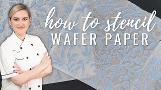 How to stencil wafer paper for cake decorating  Florea Cakes [upl. by Ahsiem695]