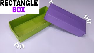 How to Make Origami Rectangle Box Easy  Paper Rectangular Box Tutorial [upl. by Bocyaj771]