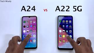 SAMSUNG A24 vs A22 5G Speed Test Challenge [upl. by Nohtan]