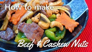 Beef amp Cashew Nuts Recipe  Chinese Takeaway Style [upl. by Cristie]