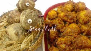 Colocasia or Arbi Fry  Chembu Fry  Seppankizhangu Roast  Taro Root Fry [upl. by Adlemy]