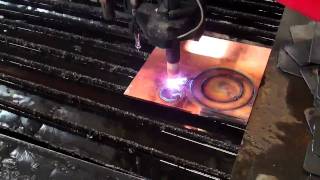 CNC Plasma Cutting Copper 14quot using Torchmate X and Thermal Dynamics A120 Plasma Cutter [upl. by Lyudmila203]