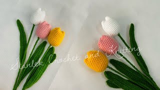 TulipCrochetSubtitle 🌷Tulipပန်းချည်ထိုးနည်းAmigurumiTulipCrochetAmigurumiSubtitle [upl. by Oiliruam752]