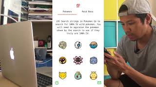 iOS search strings 100 iv wild pokemon webapp on Pokemon go [upl. by Moffat]