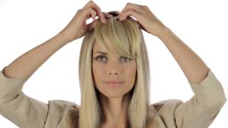 Clip in Bangs Hair2wears FullSweeping Side Fringe  Christie Brinkley Collection [upl. by Junette344]