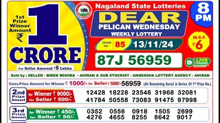 🔴Lottery Sambad Today 0800pm 131124 Night Dear Lottery Result Pdf Download [upl. by Ahsiemak]