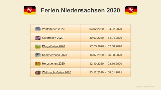 Ferien Niedersachsen 2020 [upl. by Ambert]