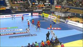 Espagne vs Hongrie Main round handball 2011Jan 25 2011 [upl. by Ainerbas]