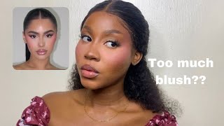 OVER BLUSHING IS BACK  How to get the Amaya Colon inspired makeup look [upl. by Fabiola]