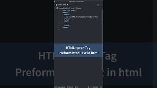 Preformatted Text in HTML  HTML CSS Tutorial for Beginners html [upl. by Llyrad]