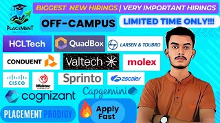 Biggest New Hirings  OFF Campus Drive  Cognizant Capgemini  2020 to 2026 All Batches  Tech Jobs [upl. by Aserret620]