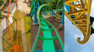 Every Roller Coaster at Dorney Park Front Seat POV Iron Menace Steel Force Talon Hydra [upl. by Haodnanehs]