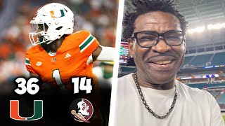 Michael Irvins Sideline Reaction to Miamis Big Win over FSU [upl. by Natal348]