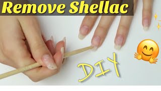 HOW TO REMOVE SHELLAC AT HOME DIY [upl. by Nilauqcaj]