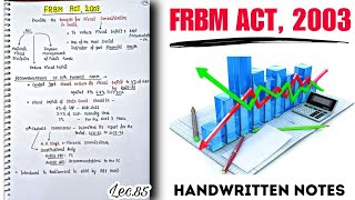 FRBM Act 2003 Part77  Indian Economy  Lec85  Handwritten notes  An Aspirant [upl. by Atokad667]