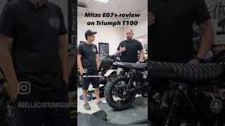 Mitas E07 tire review by our customer Worth the sacrifice Your bike your choice Triumph T100 [upl. by Eelanaj]