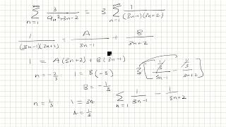 Sum from n1 to infinity of 39n23n2 [upl. by Inotna834]