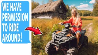 Karen Drives Her ATV Through My Fields Daily Screams quotTrespassingquot When I Follow On My Own Property [upl. by Nallac]