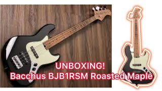 UNBOXING Guitar Bass Bacchus BJB1RSM Roasted Maple [upl. by Ahsaele]