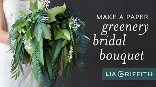 How To Make a Beautiful Paper Wedding Bouquet Using Greenery [upl. by Nagrom921]