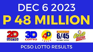 Lotto Result December 6 2023 9pm PCSO [upl. by Celtic]