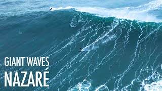 The Big Wave Surfers of Nazaré  GIANT WAVES November 24 2022 4K drone footage [upl. by Aicilav]