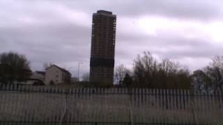 Birnie Court Demolition Red Road Flats Barmulloch Glasgow Sunday May 5th 2013 [upl. by Sheena493]