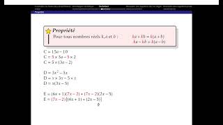 Calcul littéral  Factoriser [upl. by Akinwahs934]