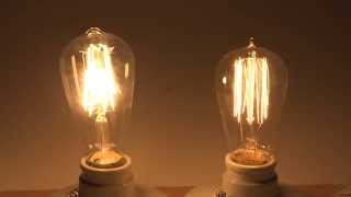 Energy saving with LED Filament Bulbs Comparison with Edison Incandescent [upl. by Leid]